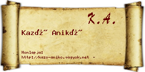 Kazó Anikó névjegykártya