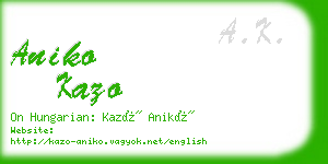 aniko kazo business card